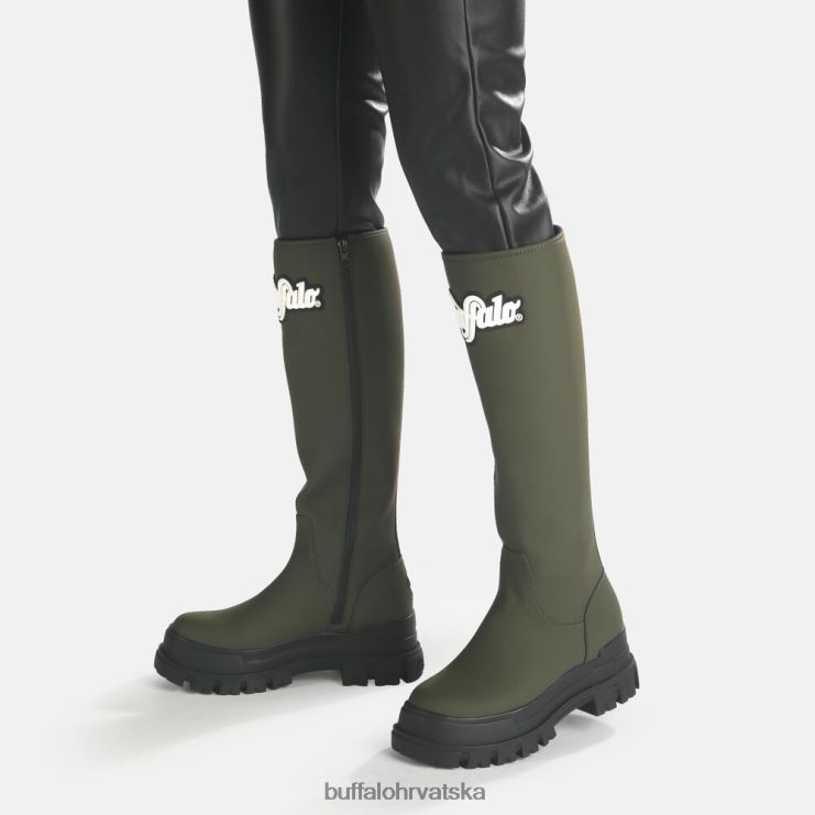 kaki Buffalo aspha rain hi boot flat vegan |čizme TDD6T232